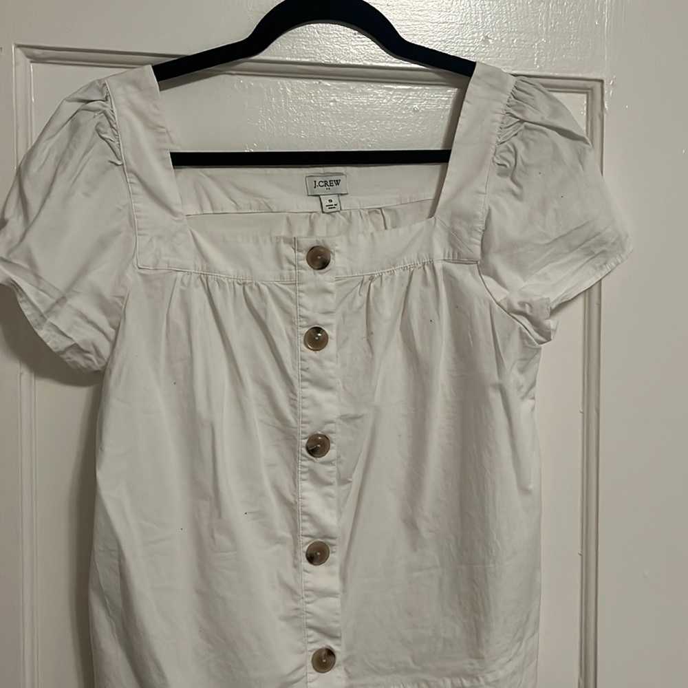J. Crew Puff Sleeve Top with detailed buttons OBO